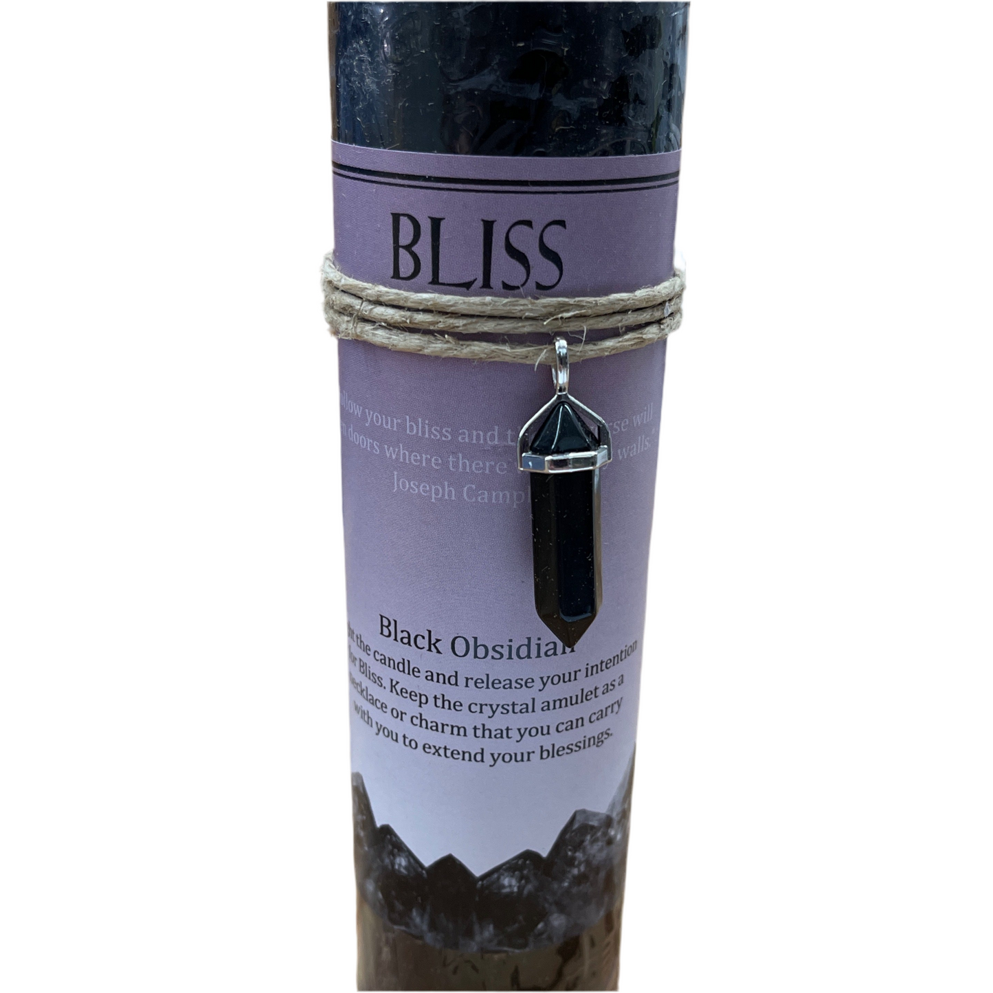 Crystal Energy Candle Bliss Black Obsidian
