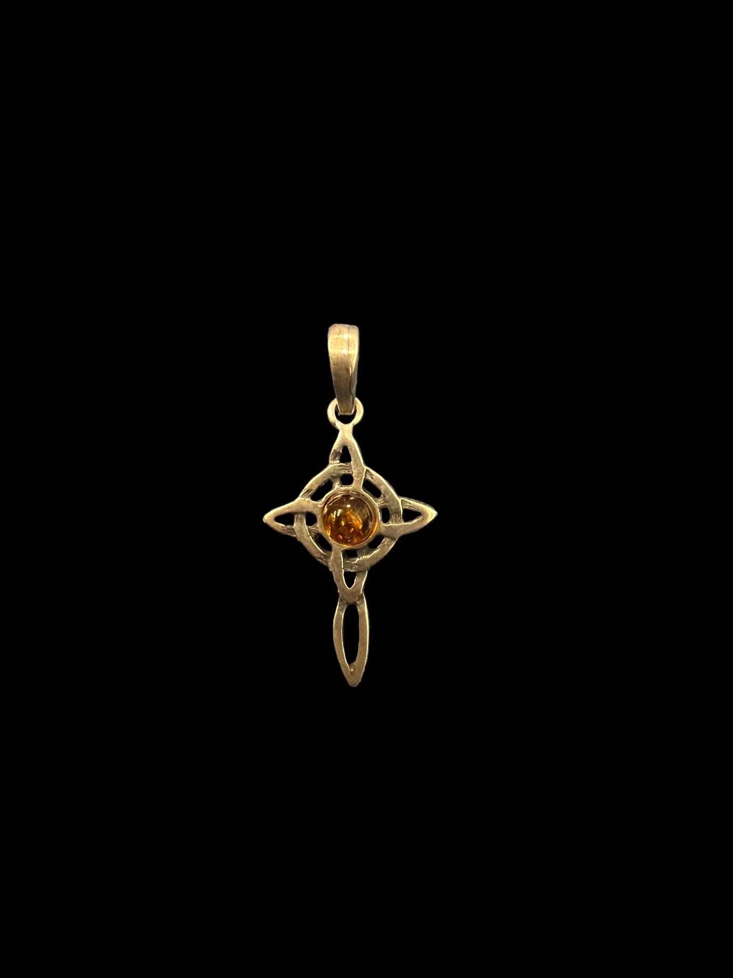 Silver Symbol Amber Necklace