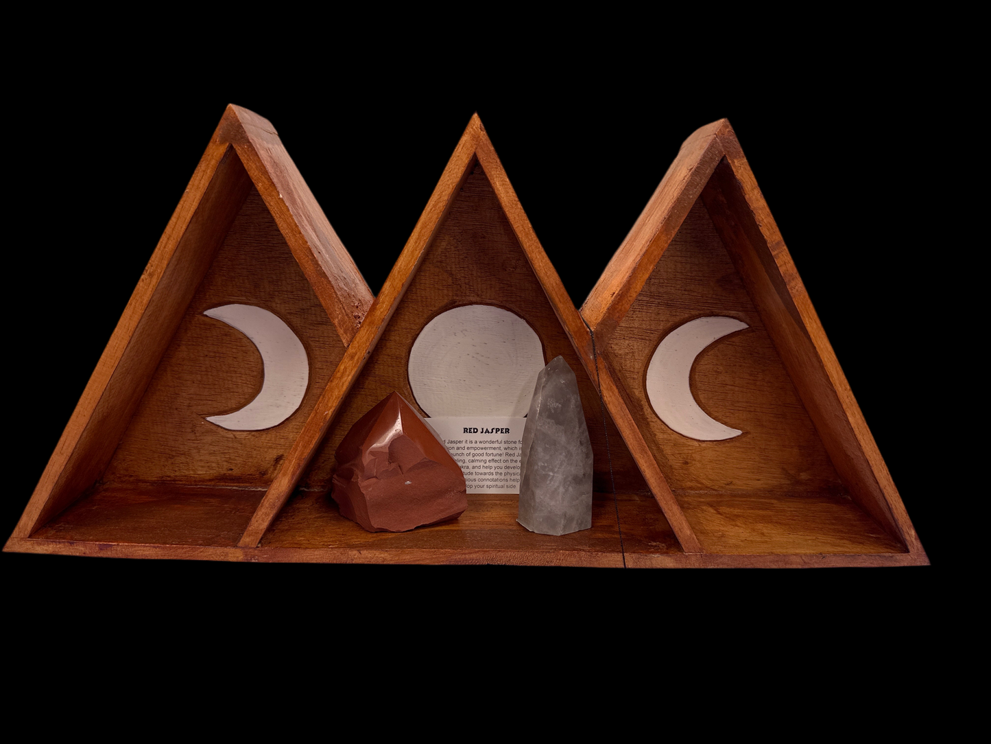 Wood Altar Shelf Triple Moon