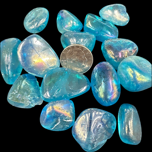 Aqua Aura Quartz Tumbled