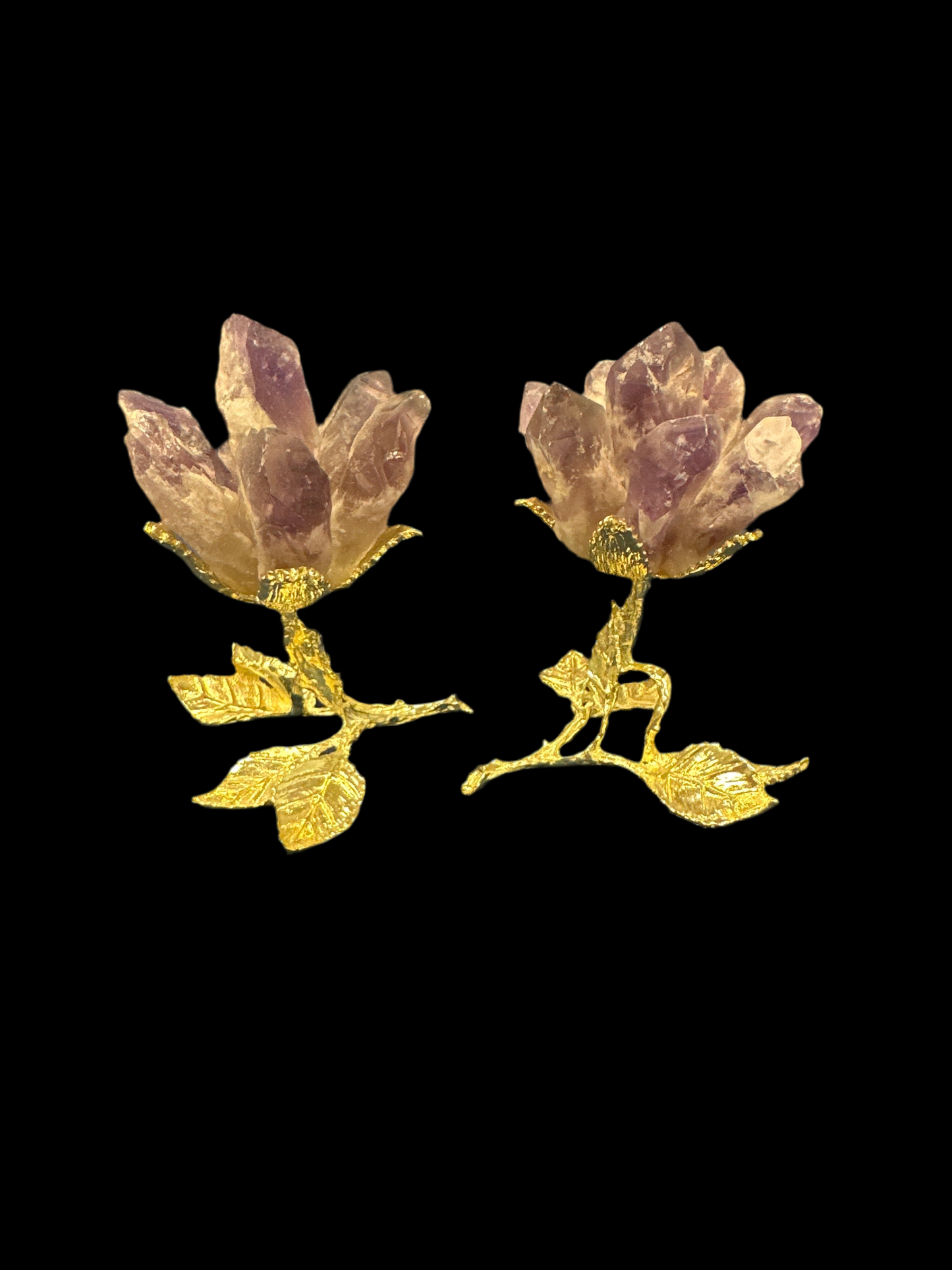 Crystal Rose on metal base