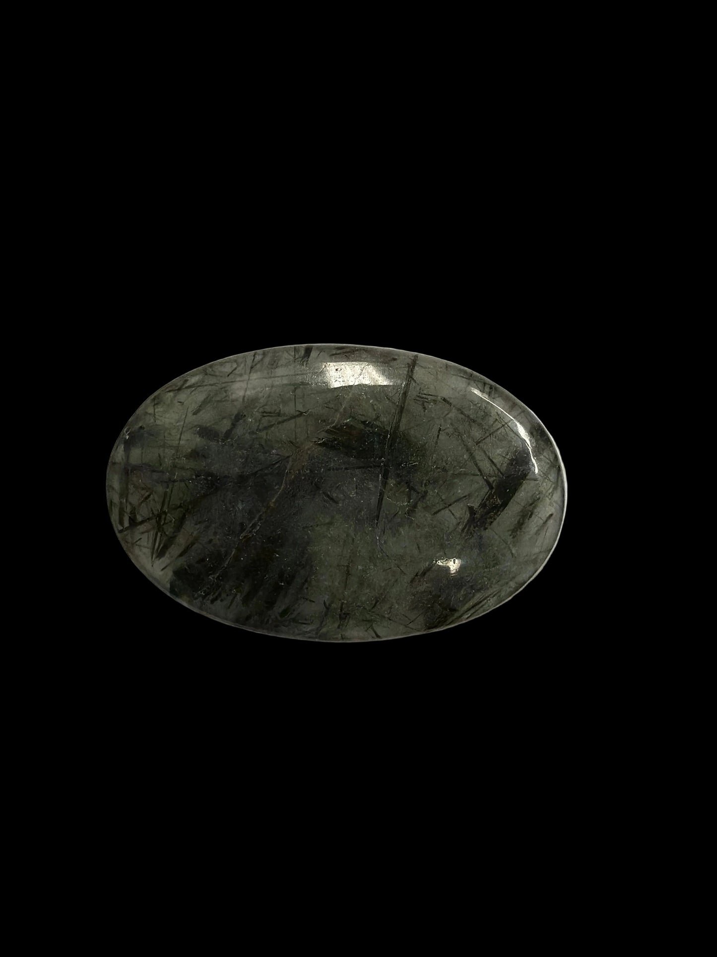Green Rutile Quartz Palm Stone & Heart