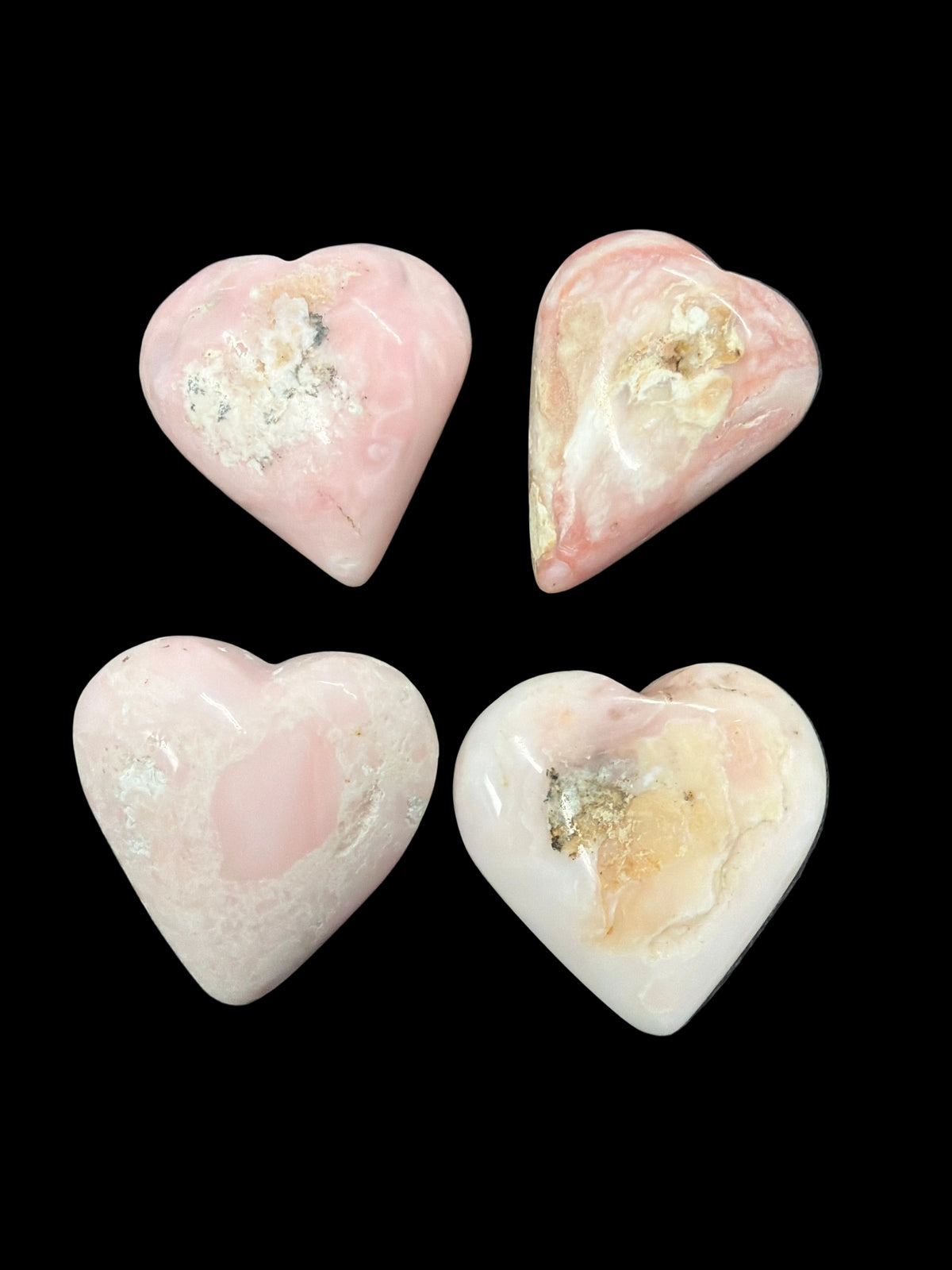 Peruvian Pink Opal Hearts