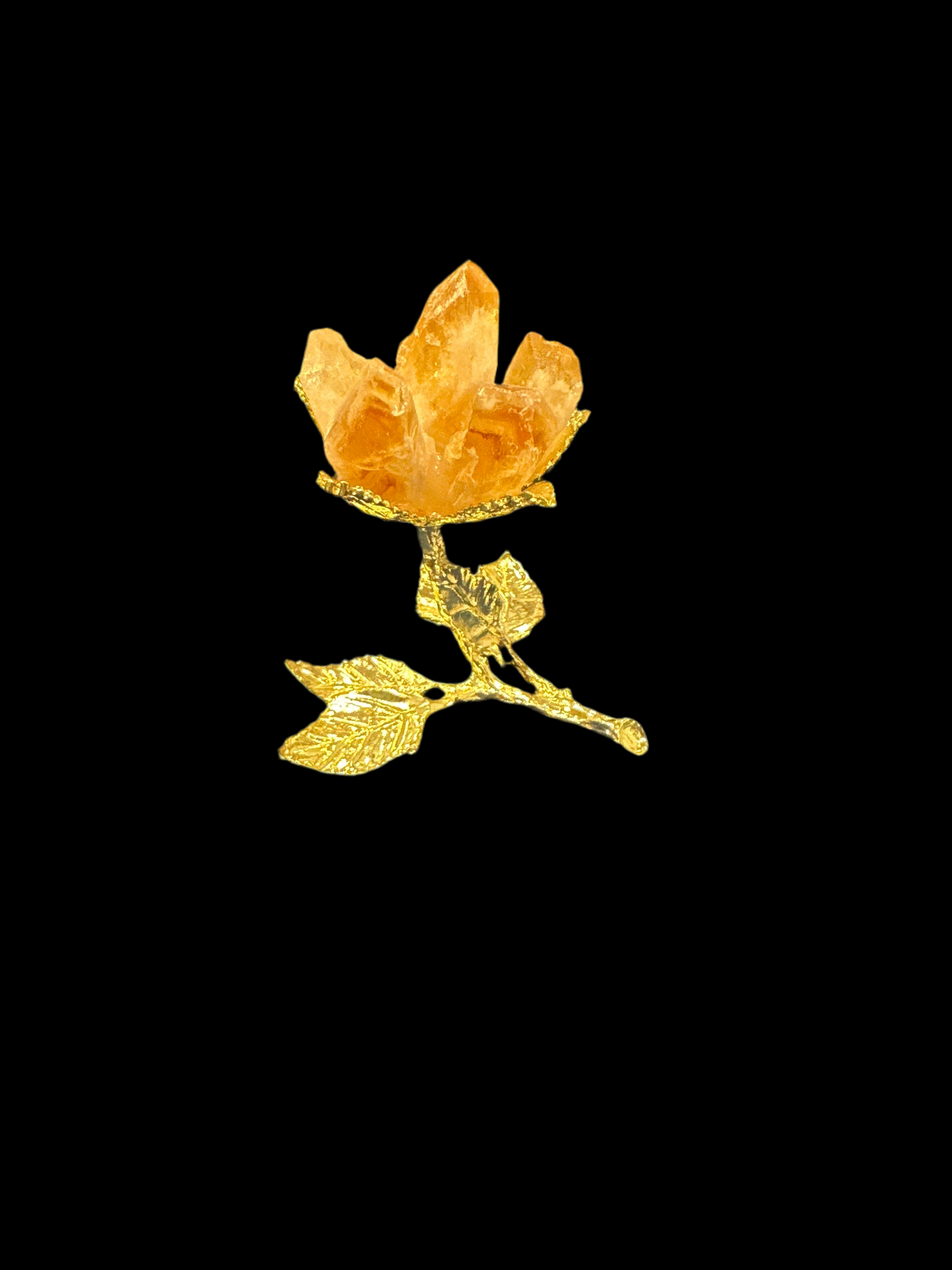 Crystal Rose on metal base