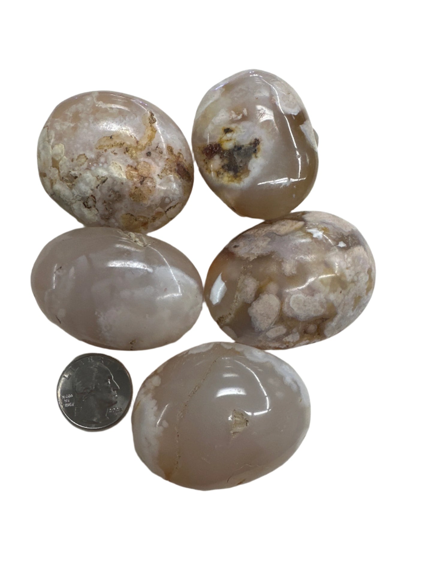 Flower Agate Palm Stone