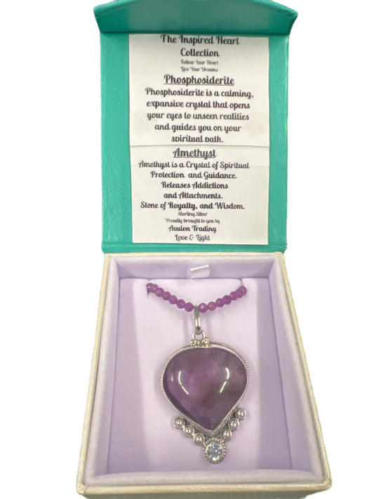 Phosphosiderite & Amethyst Necklace