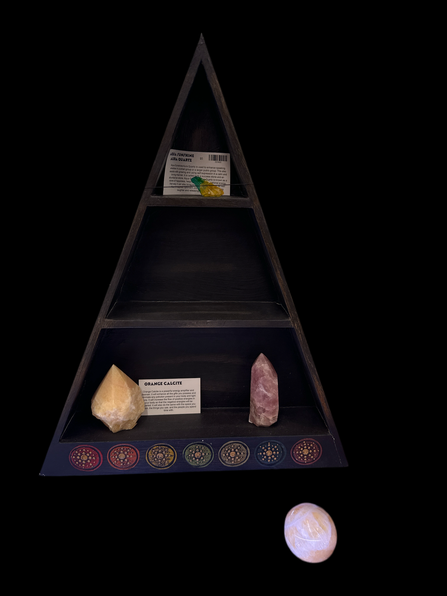 Wood Altar Shelf Chakra Symbols