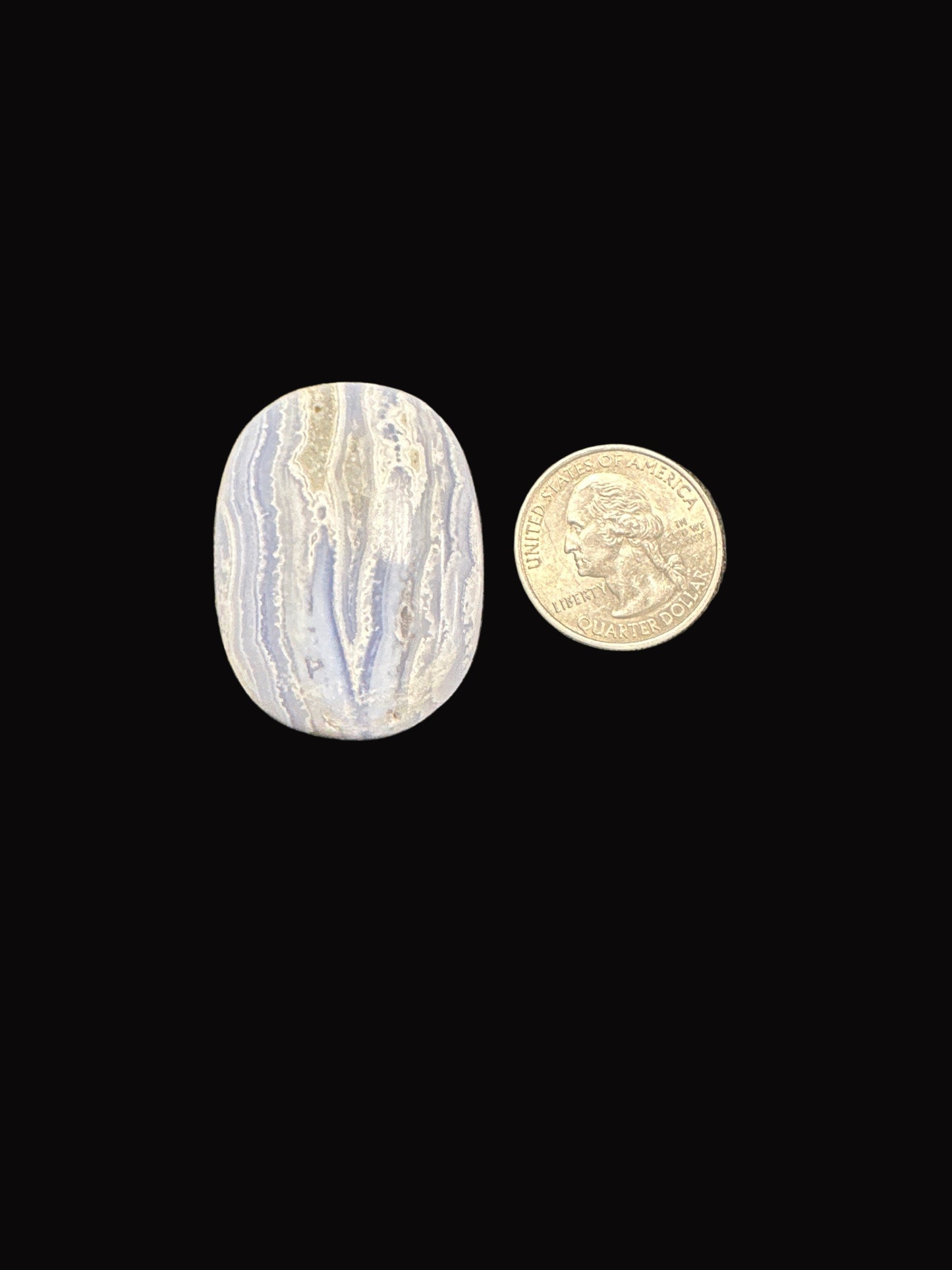 Blue Lace Agate Palm Stone