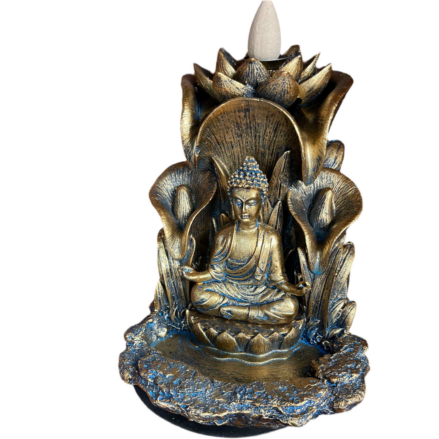 Buddha Lotus backflow burner gold