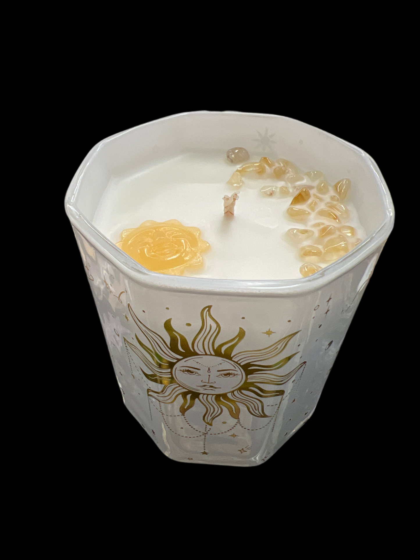 Sun Candle w/ Yellow Jade & Citrine