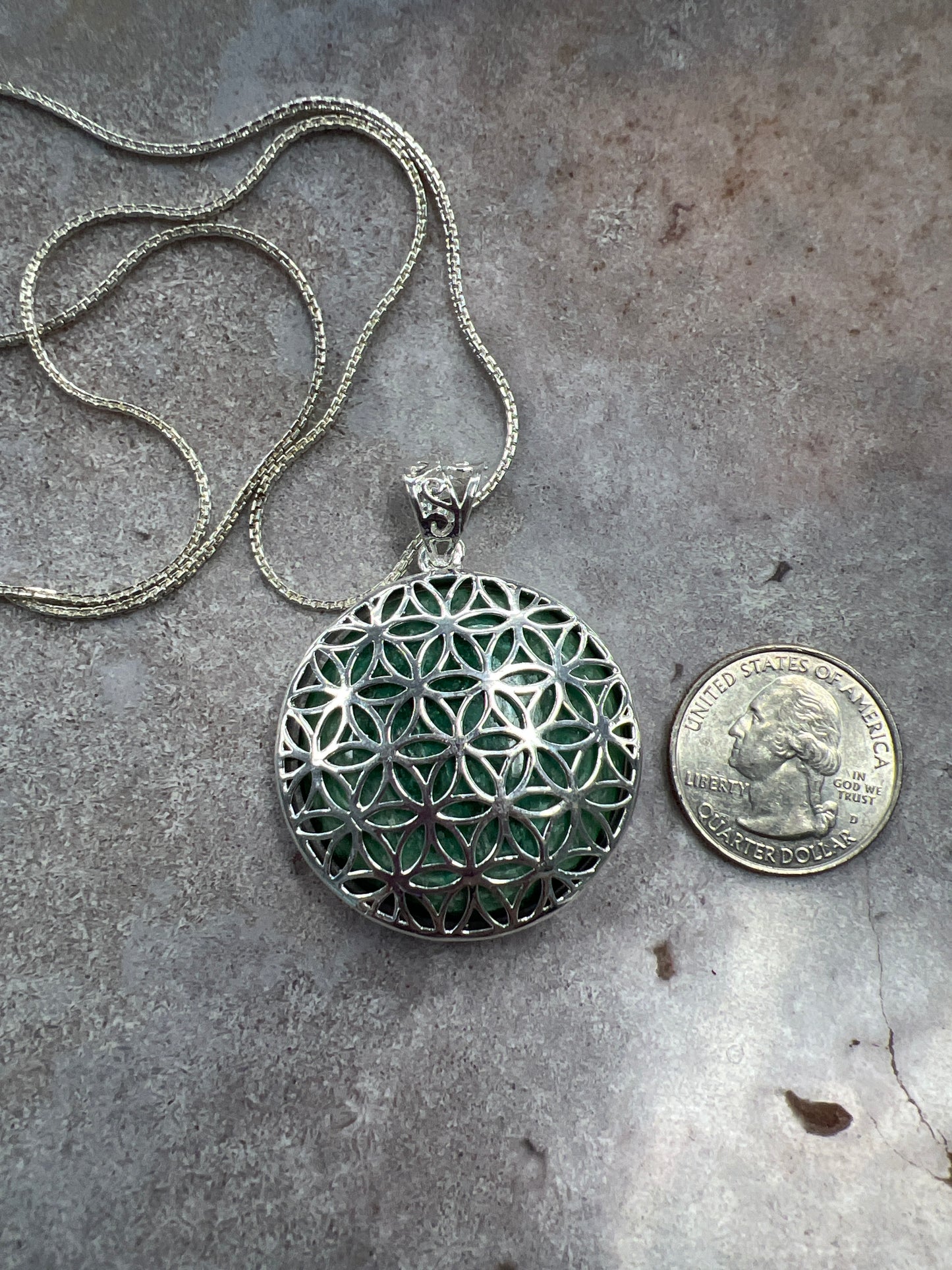 Metal Flower of Life Necklace