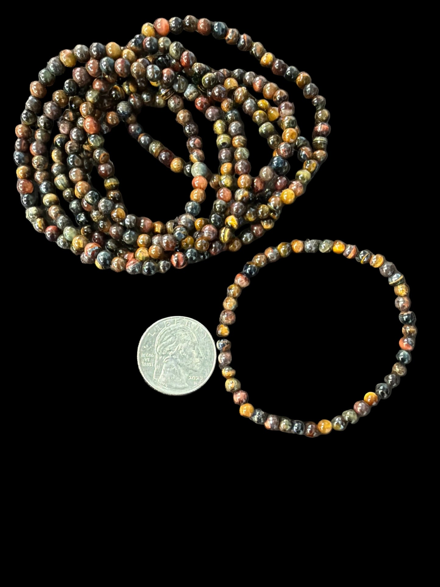 Mixed Tigers Eye Bracelet 4mm