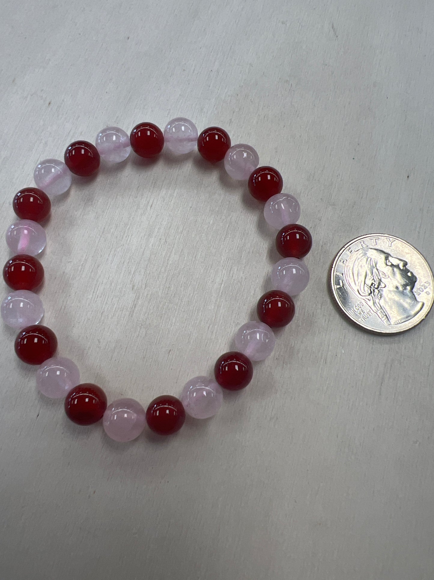 Rose Quartz and Carnelian Bracelet (A)