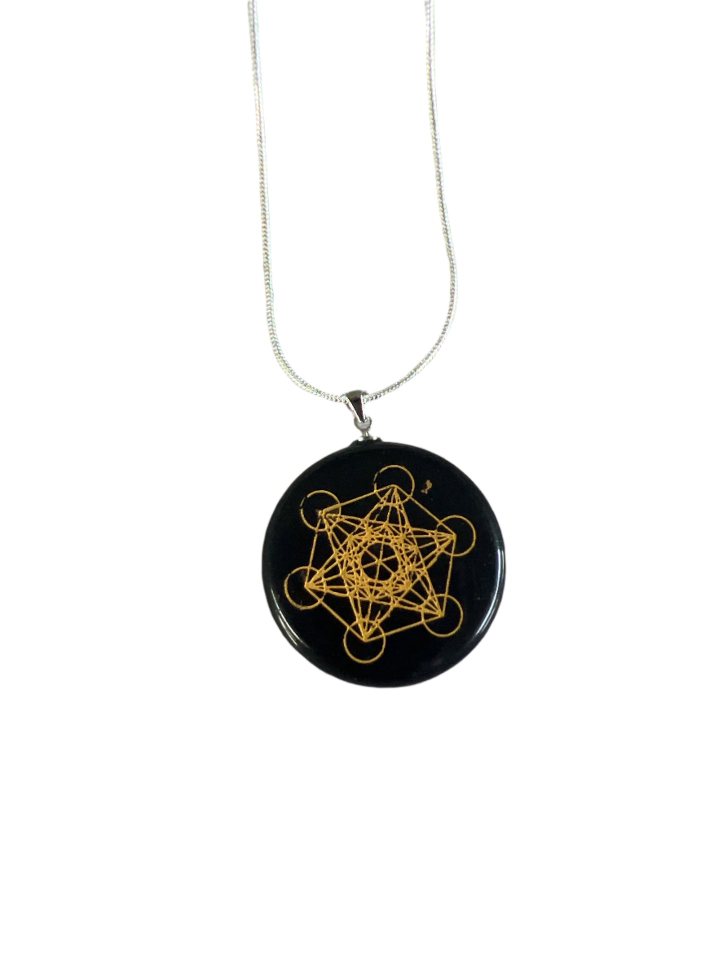 Crystal Pendant - Metatron Cube/FOL/Hamsa