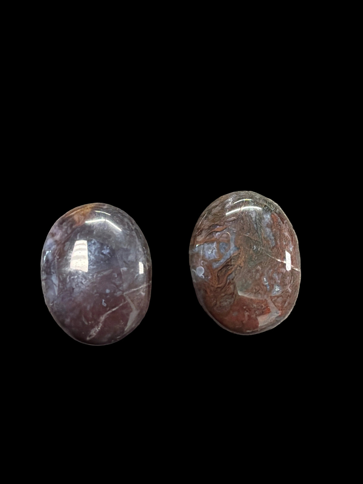 Red Moss Agate Palm Stone