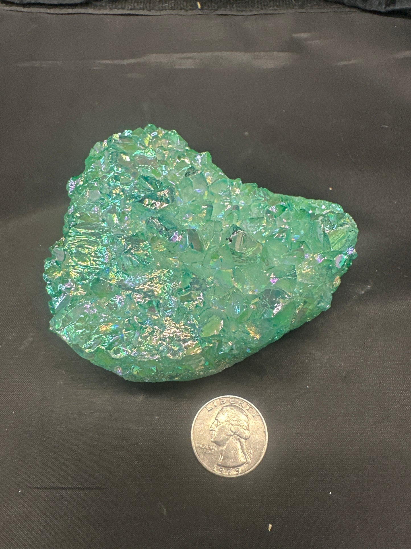 Aqua Apple Aura Quartz Cluster
