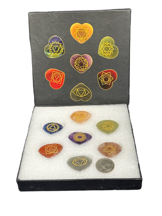 Chakra Set Heart stones