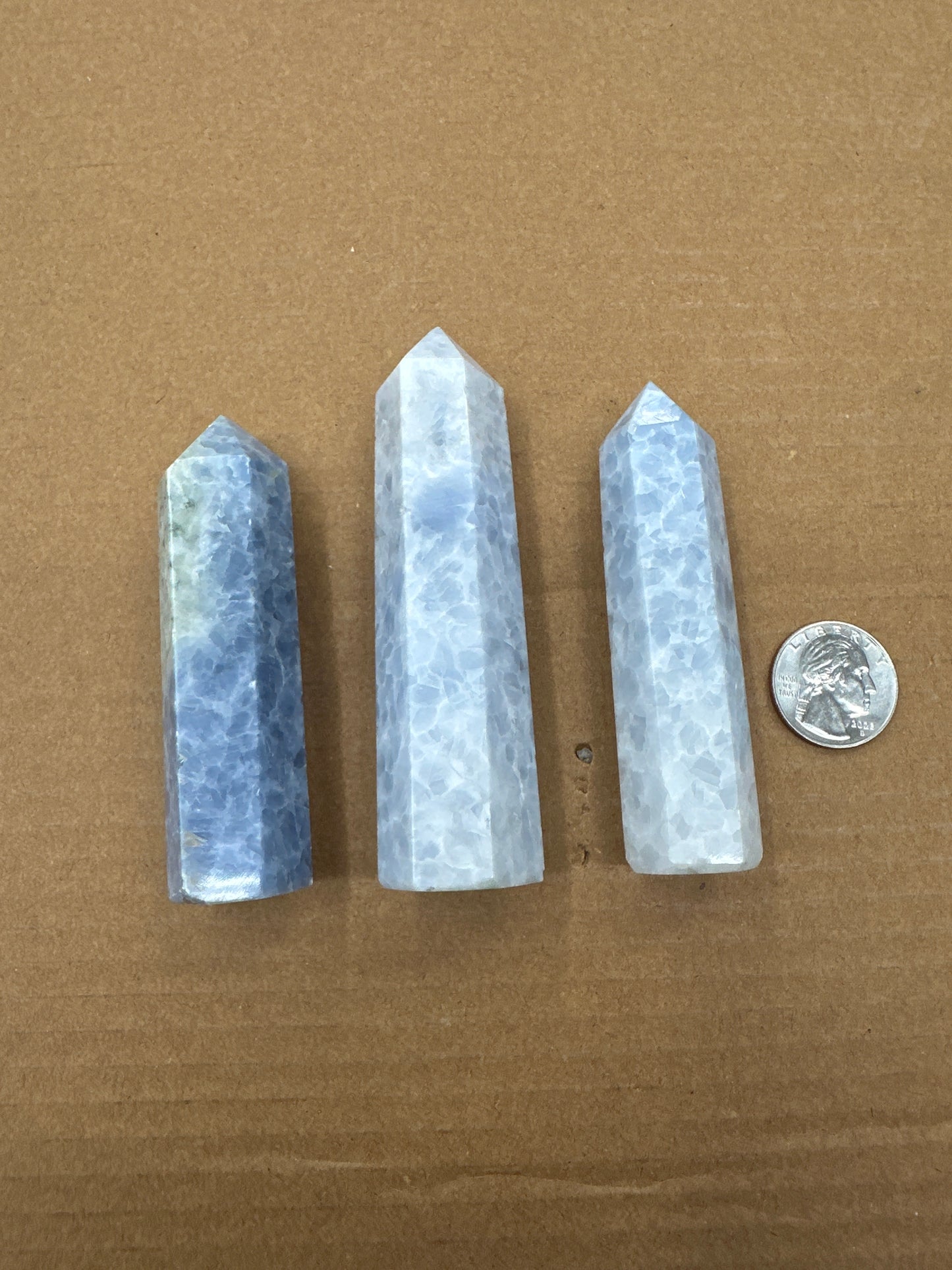 Blue Calcite Tower 4" H