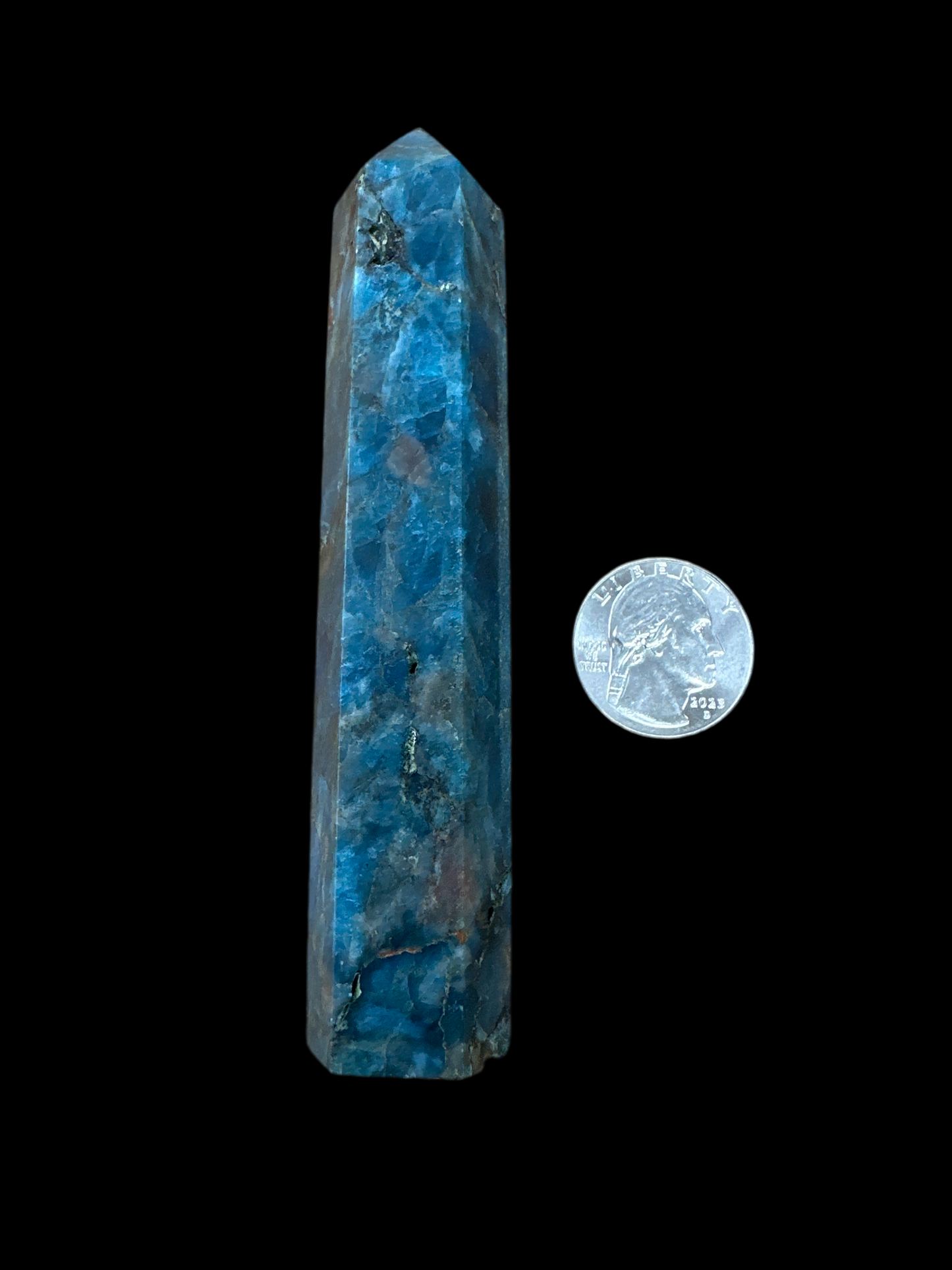 Blue Apatite Tower 4”H