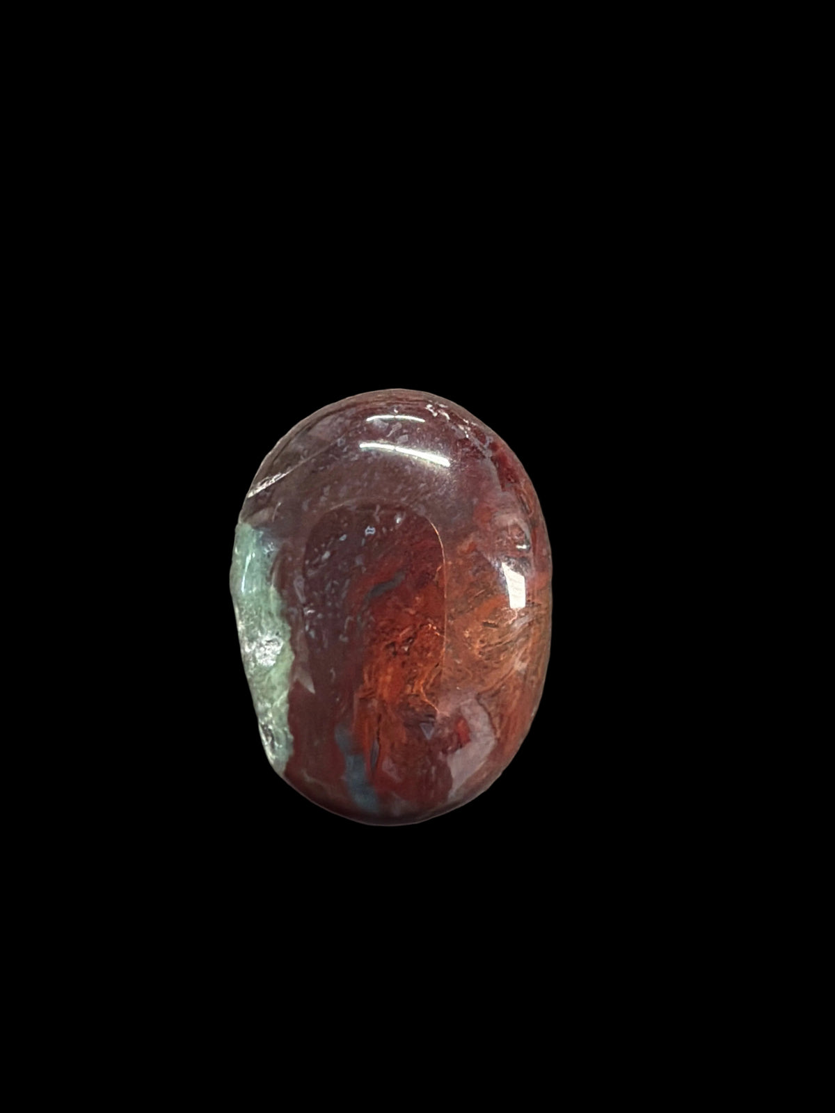 Red Moss Agate Palm Stone