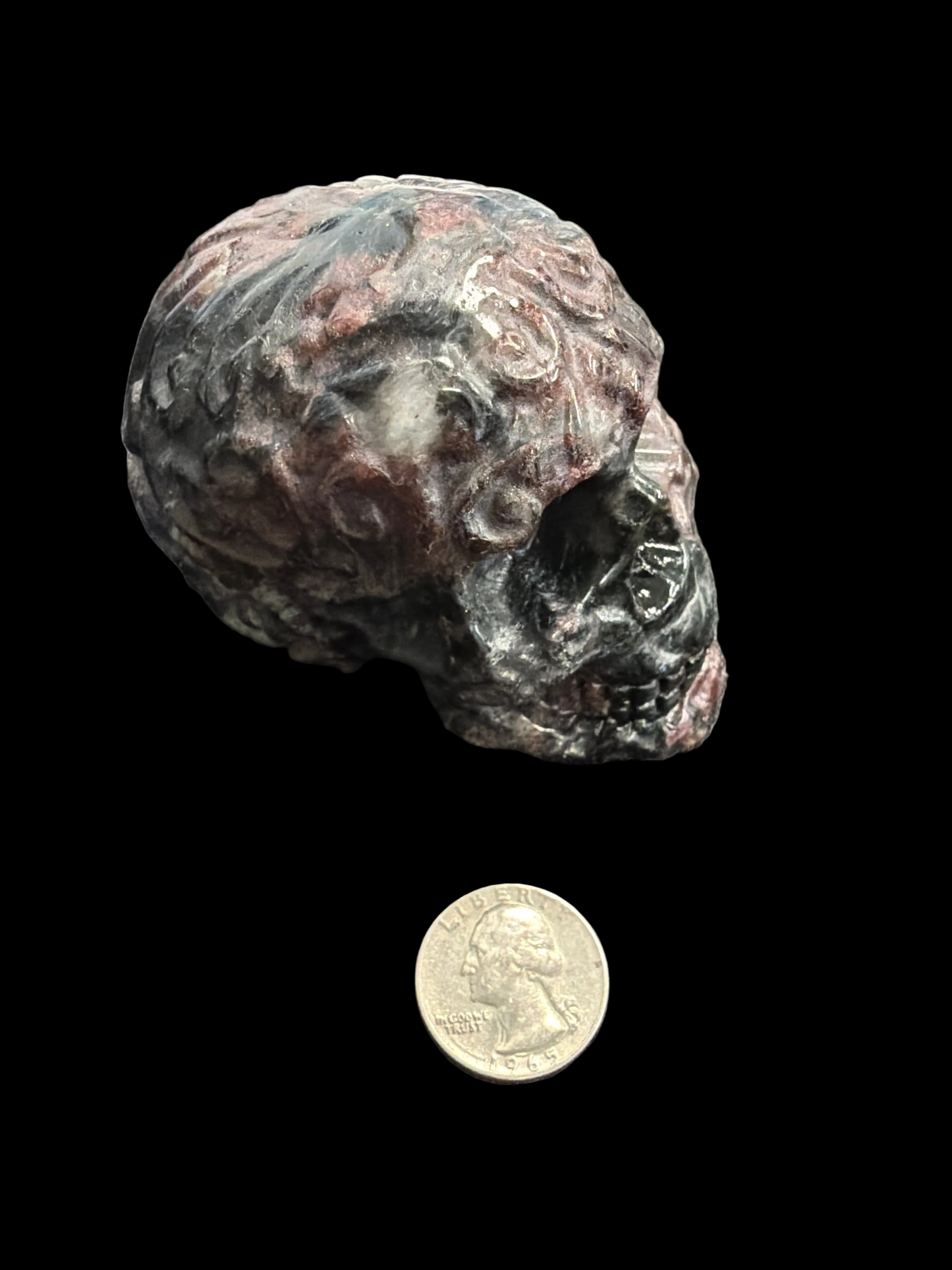 Garnet in matrix crystal skull