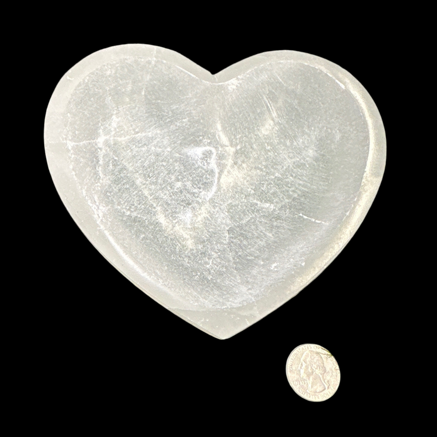 Large heart selenite bowl