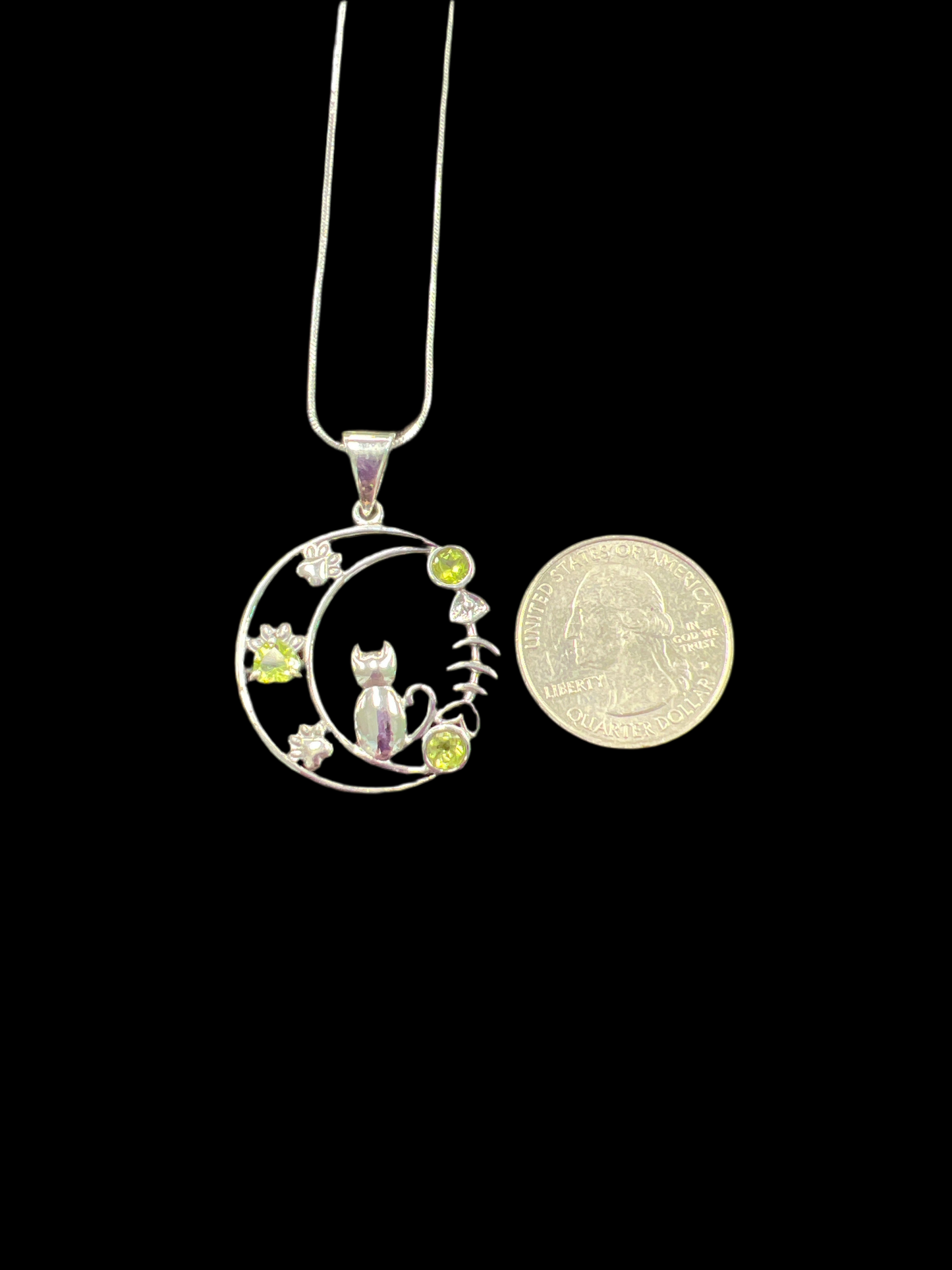 Cat & Moon Necklace