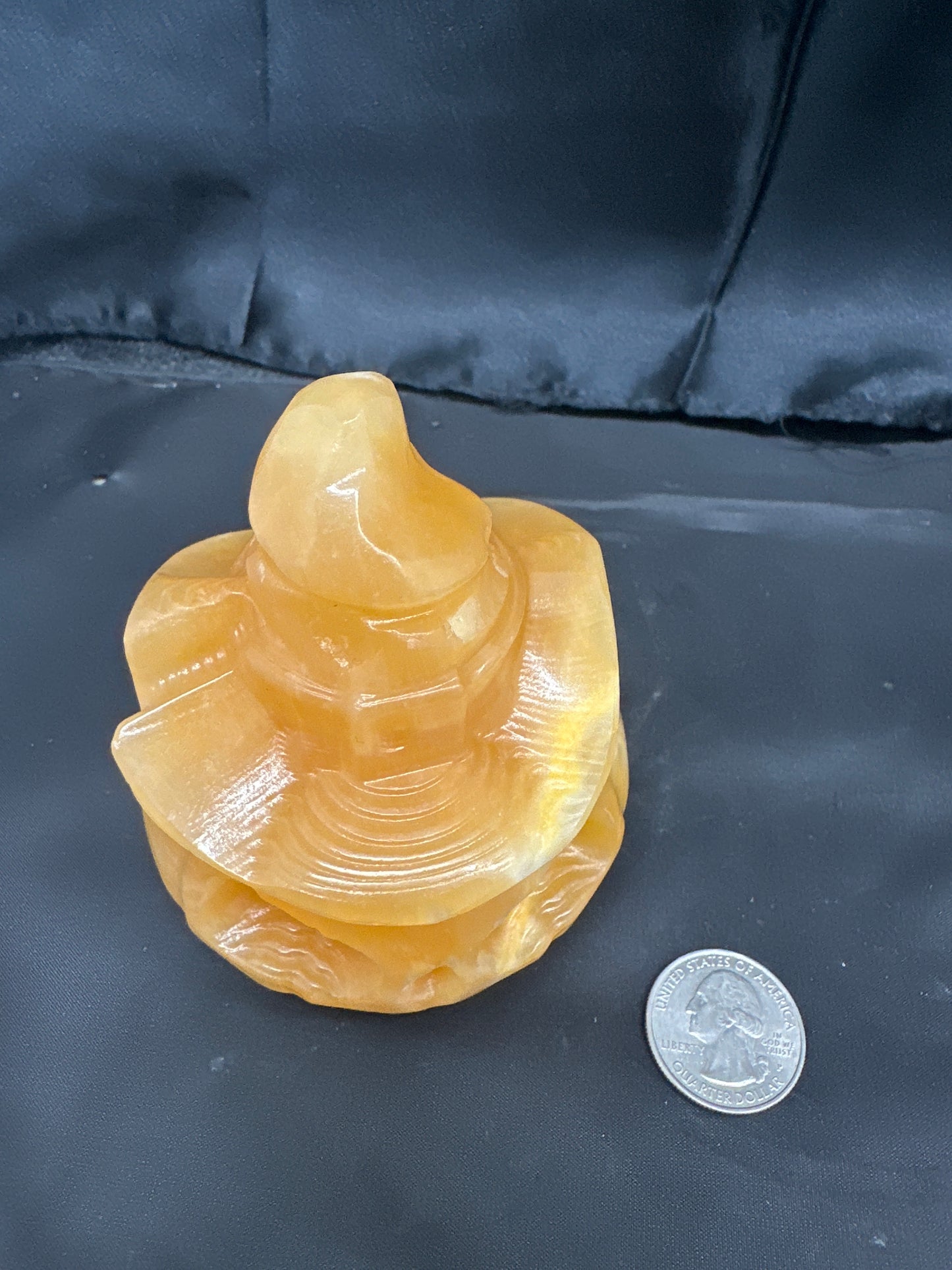 Jack O Lantern Orange Calcite Carving