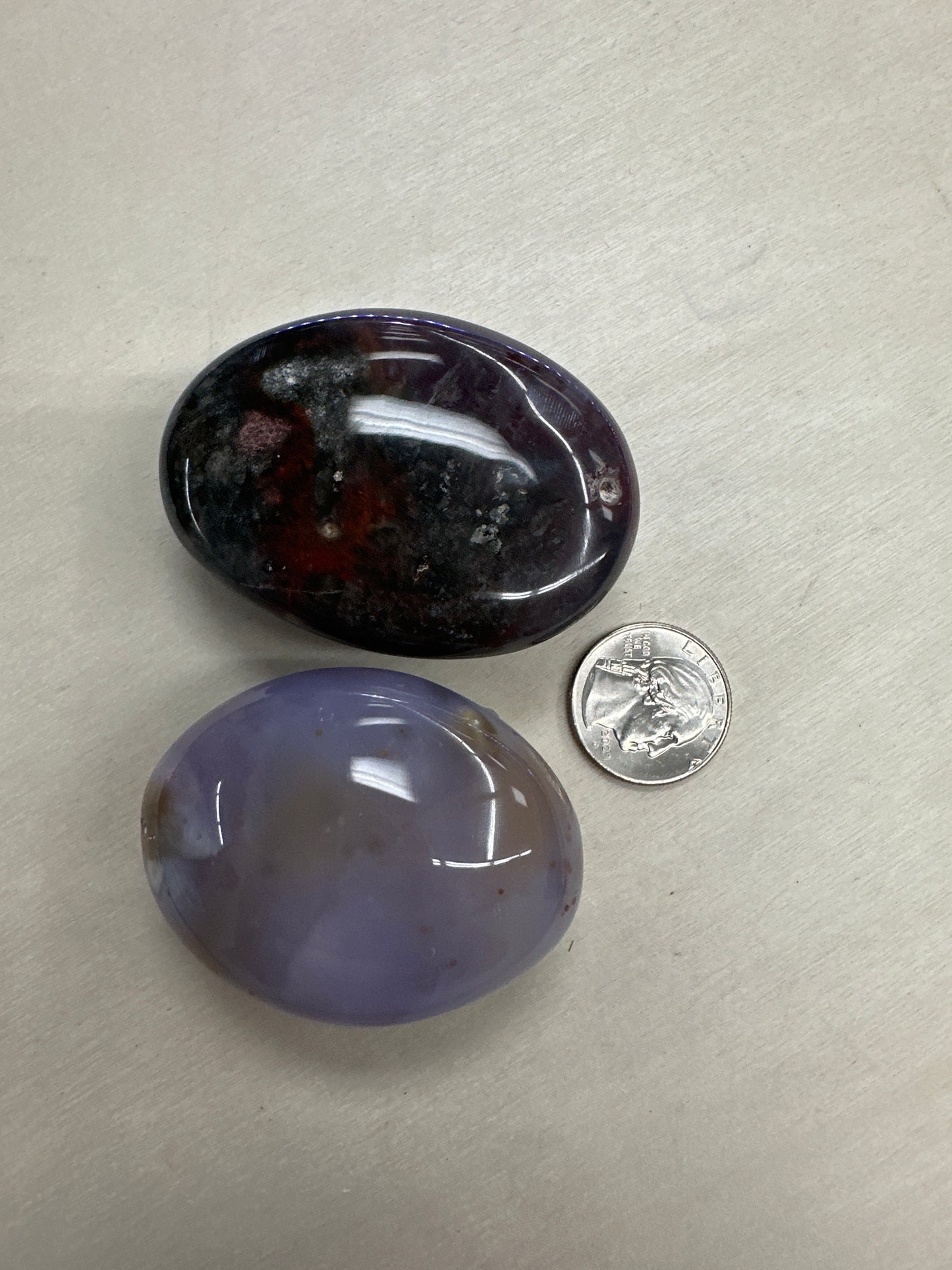 Violet Flame Agate Palm Stones