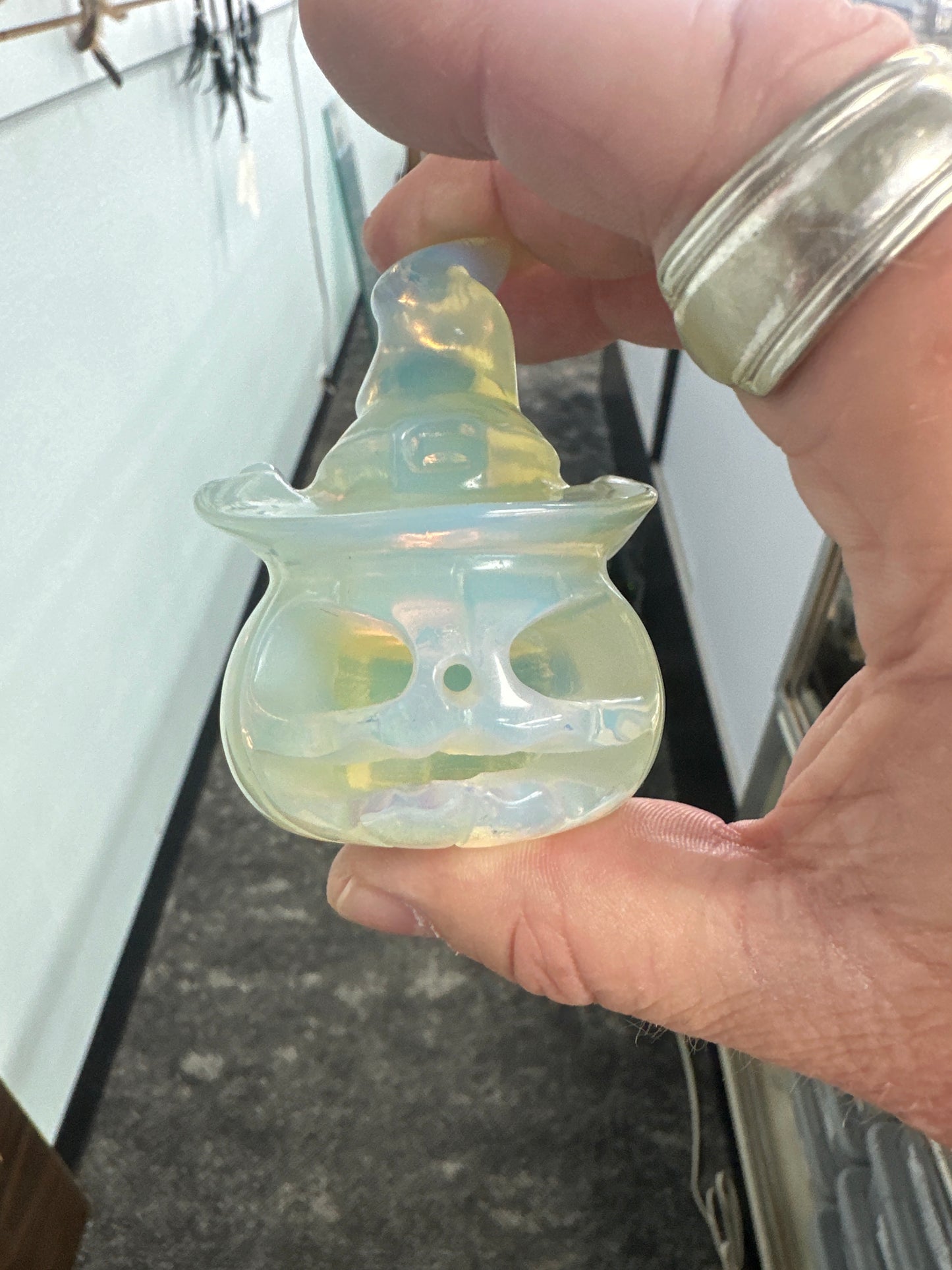 Jack o Lantern Opalite Carving