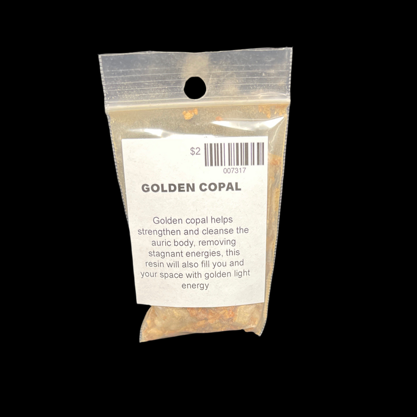 Golden copal resin 1/2 oz