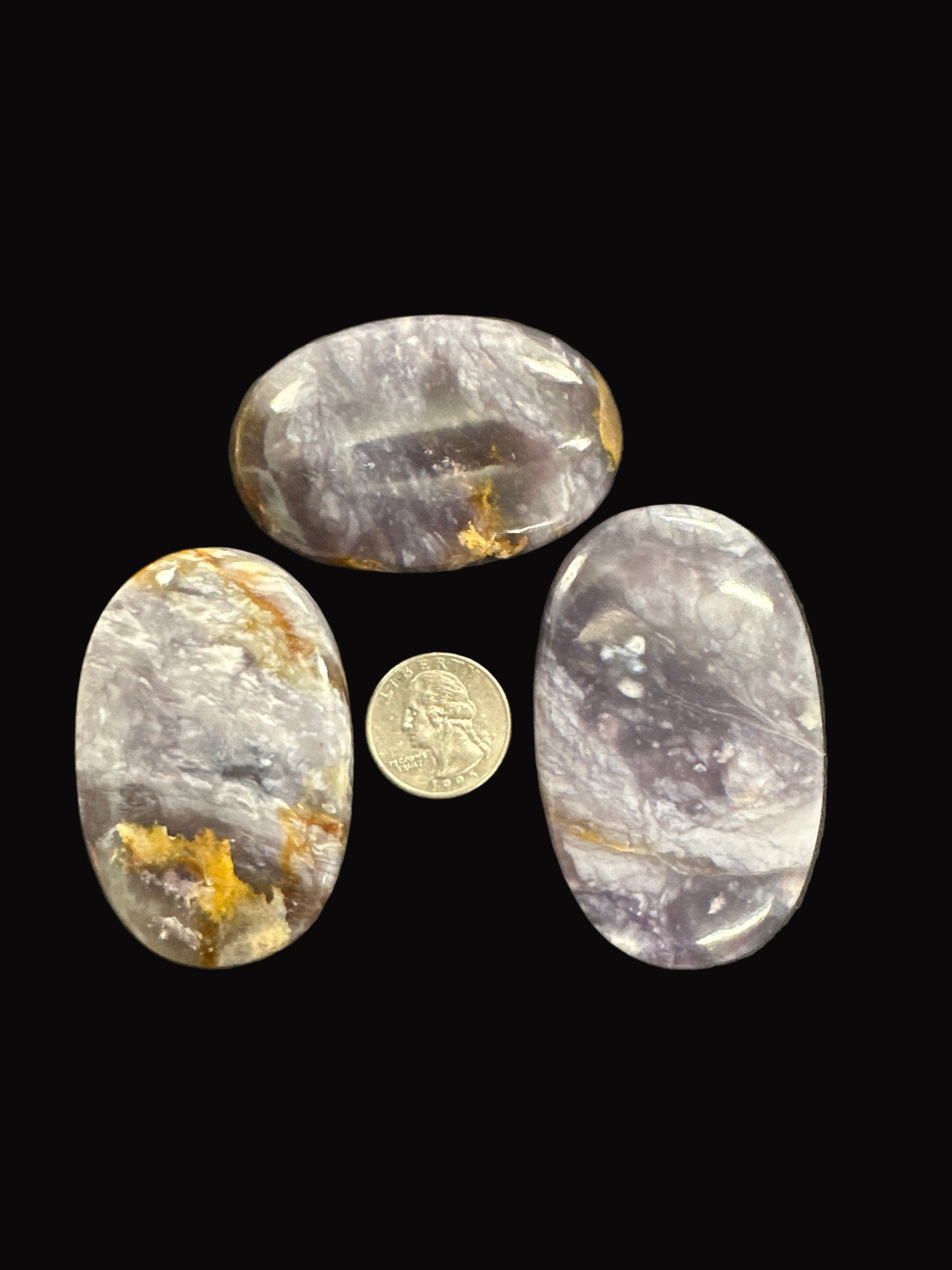 Purple Chalcedony Palm Stone