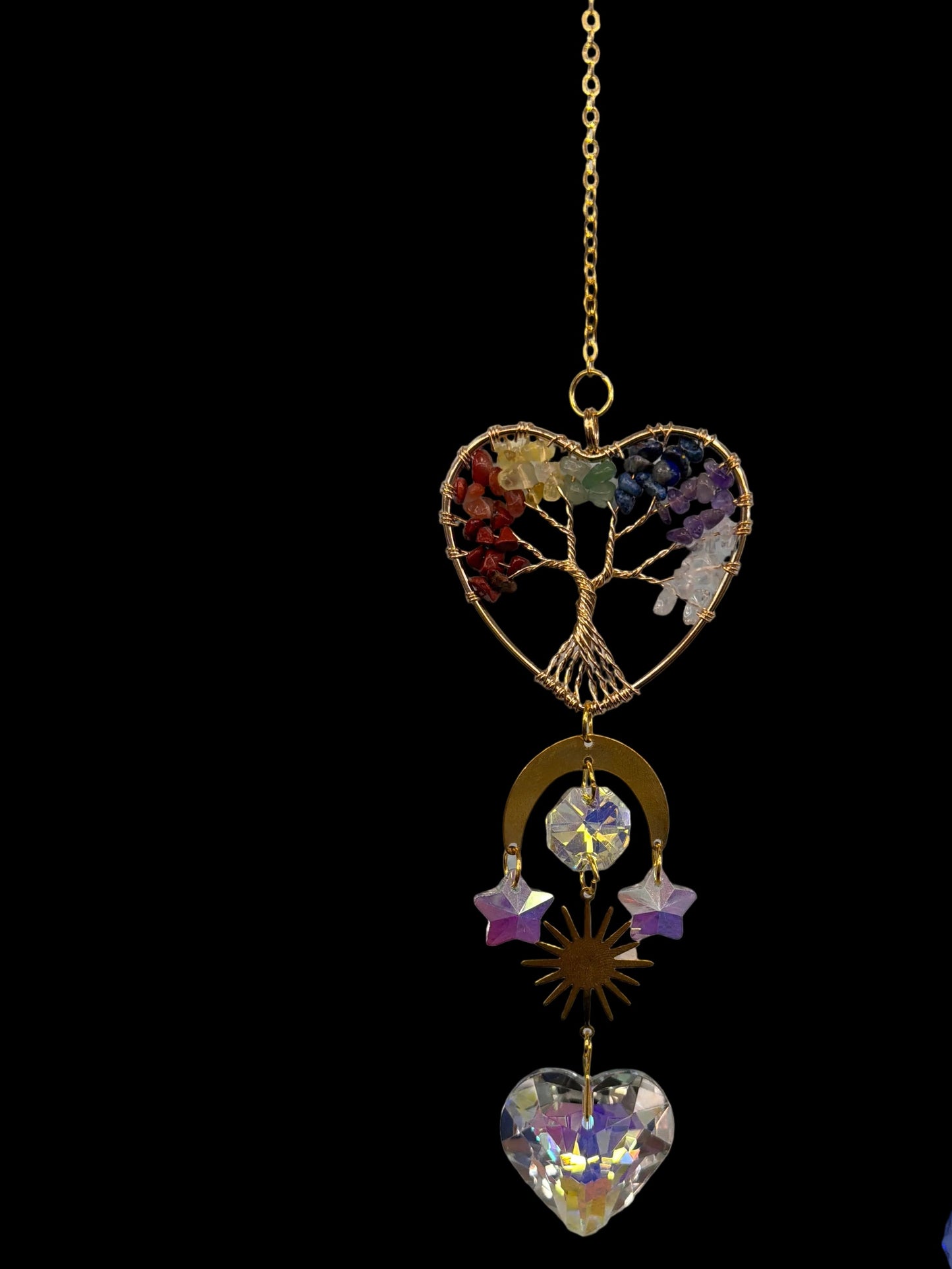 7 Chakra Heart Tree of Life Suncatcher - 14”