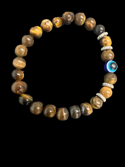 Evil Eye with Tigers Eye Bead Bracelet