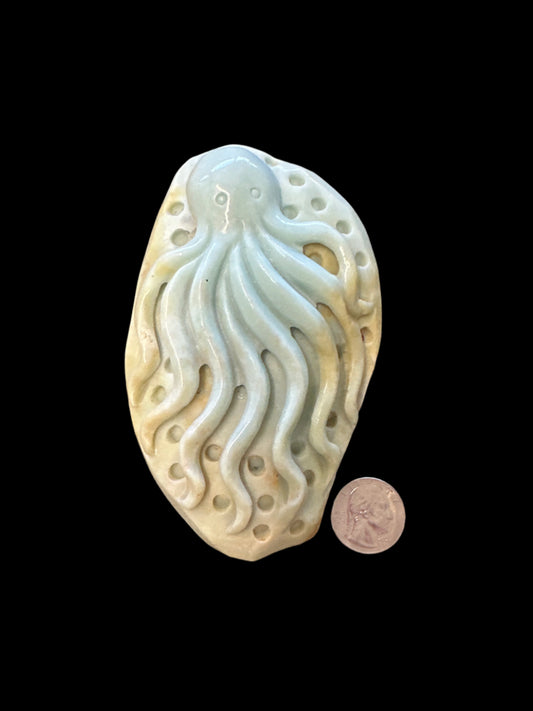 Octopus Carving Amazonite