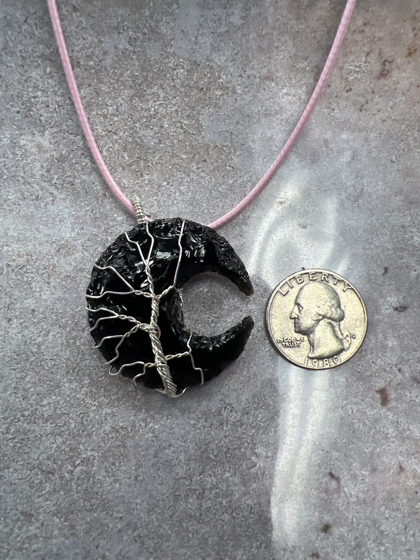 Obsidian TOL Moon Necklaces