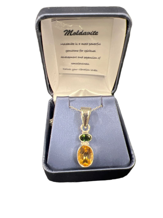 Citrine & Moldavite Necklace