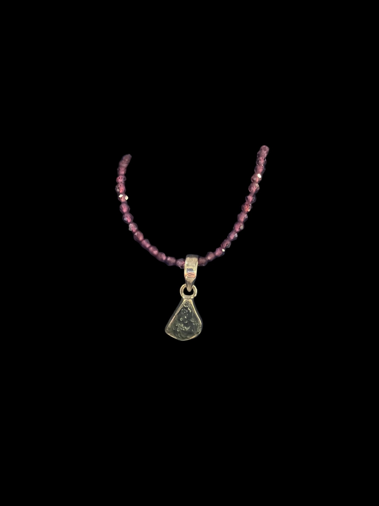 Moldavite & Garnet Necklace