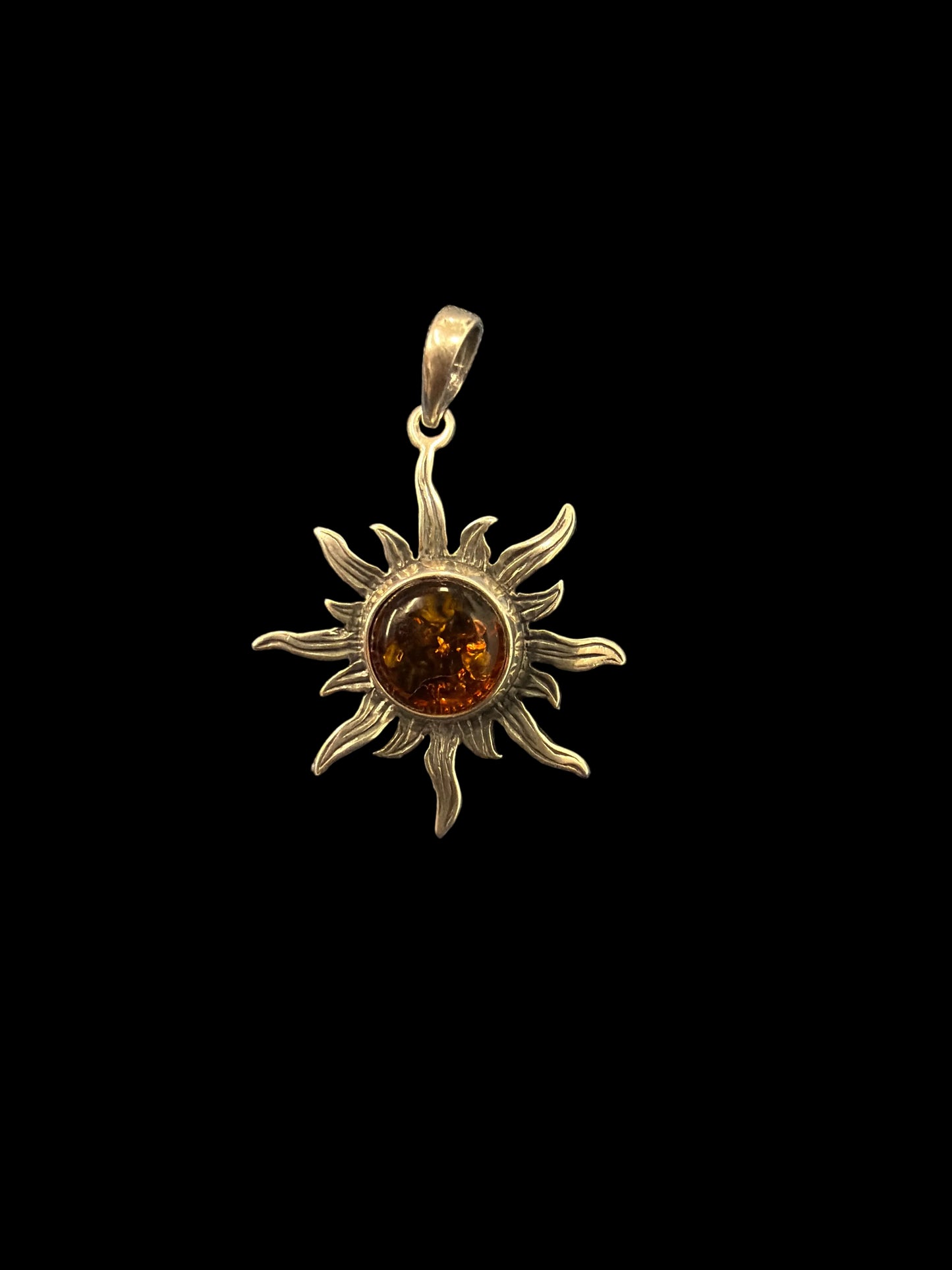 Silver Symbol Amber Necklace