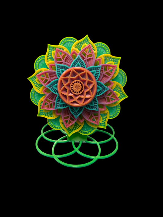3D Spinning Mandala w/ Stand