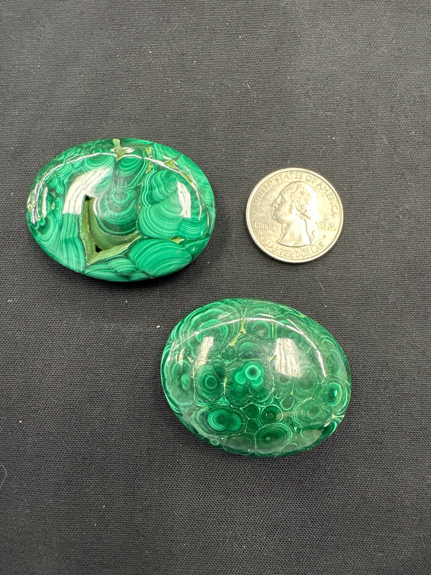 Malachite Palm Stones