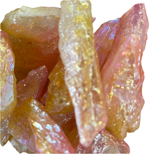 Orange flame aura quartz large