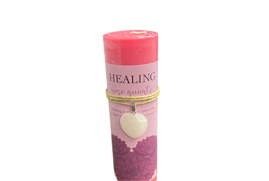 Healing Crystal Heart Candle Rose Quartz