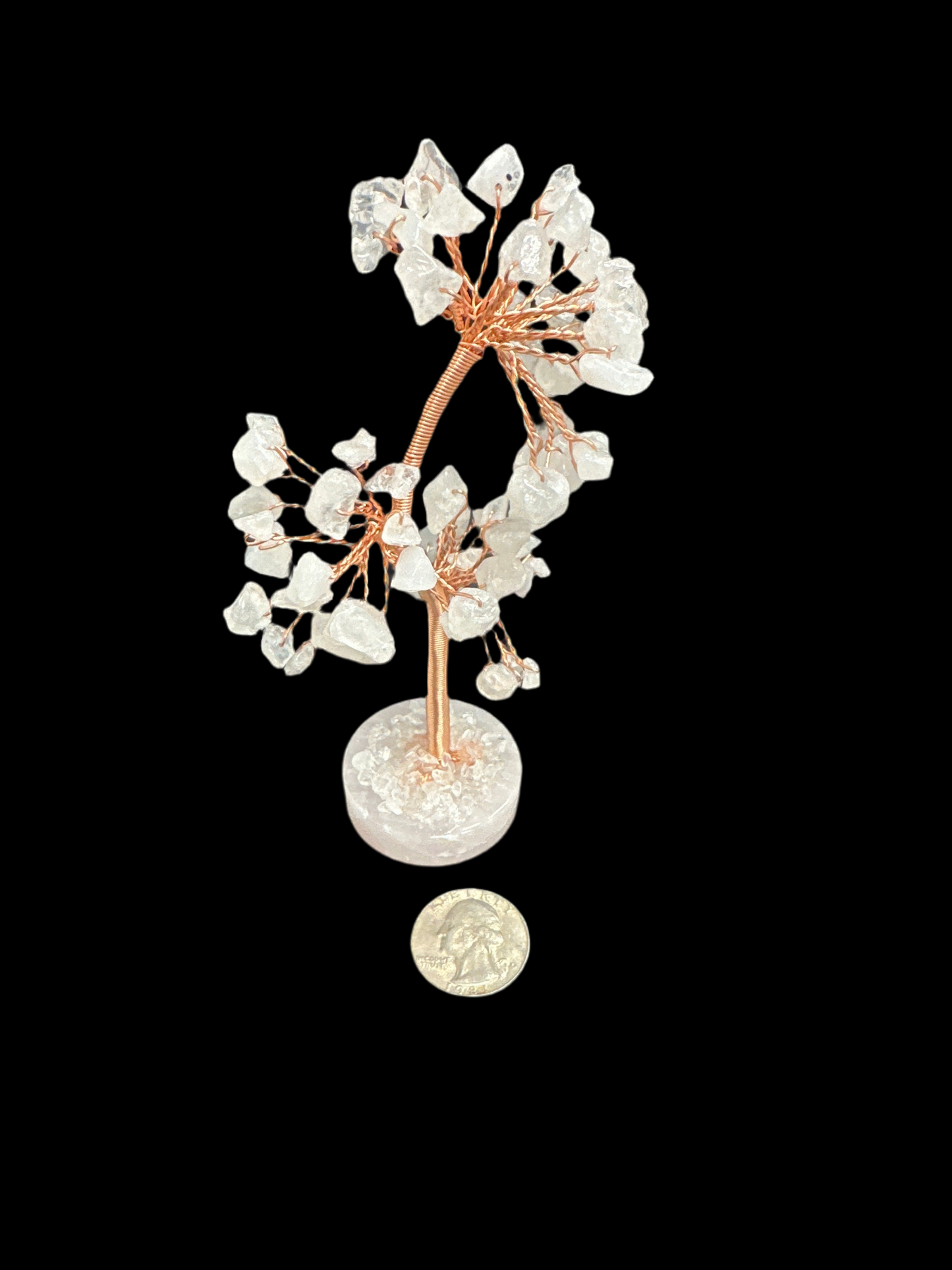 Gemstone tree W/ Rose Quartz base