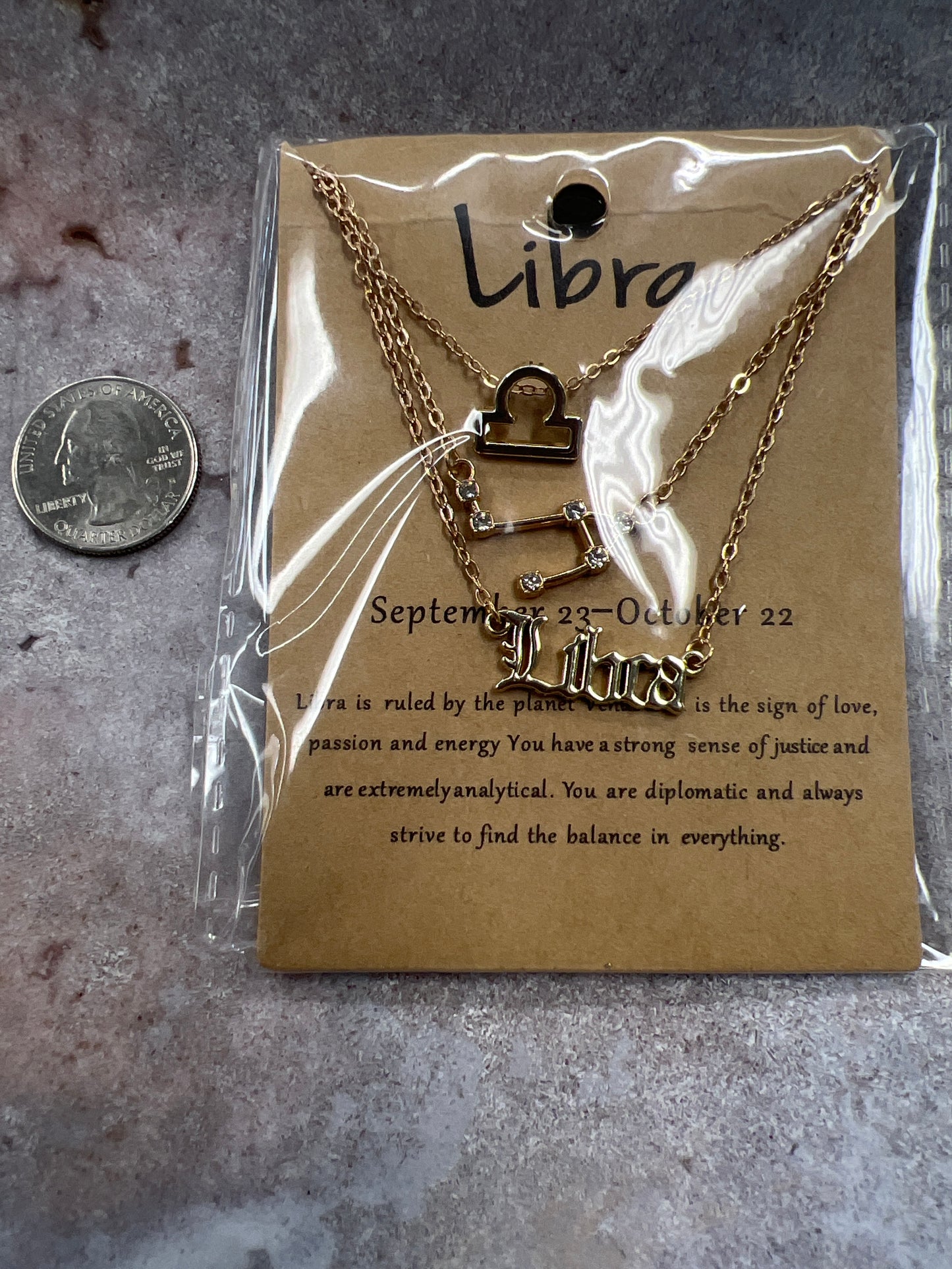 Zodiac Constellation 3 pcs Pendant - Libra