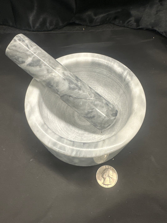 White Marble Mortar & Pestle