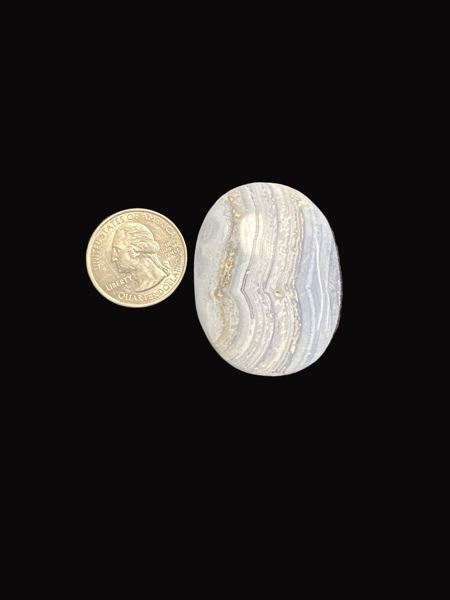 Blue Lace Agate Palm Stone