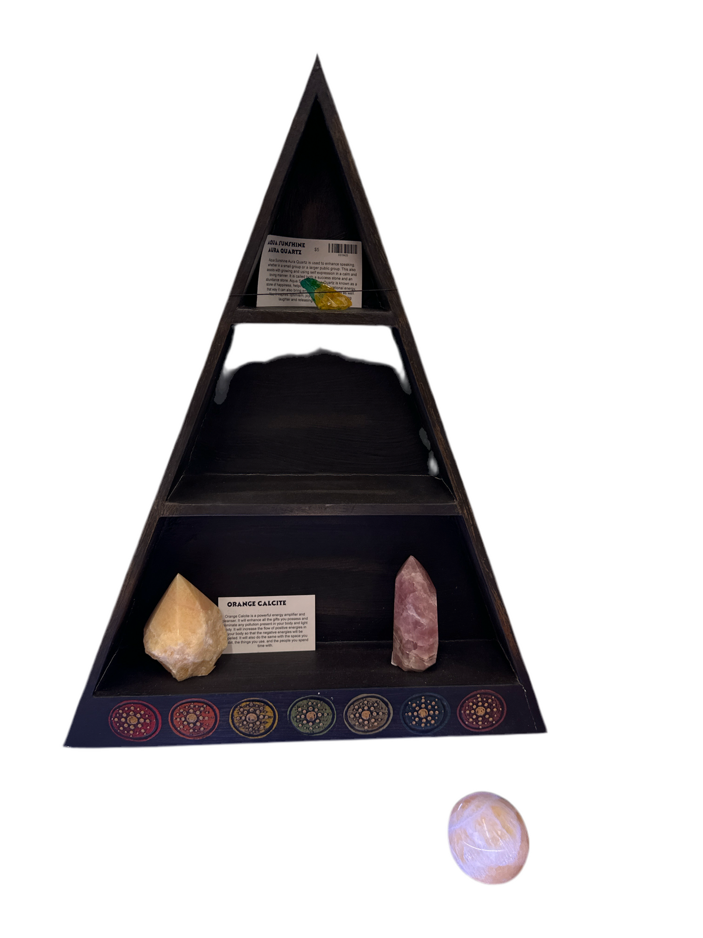 Wood Altar Shelf Chakra Symbols