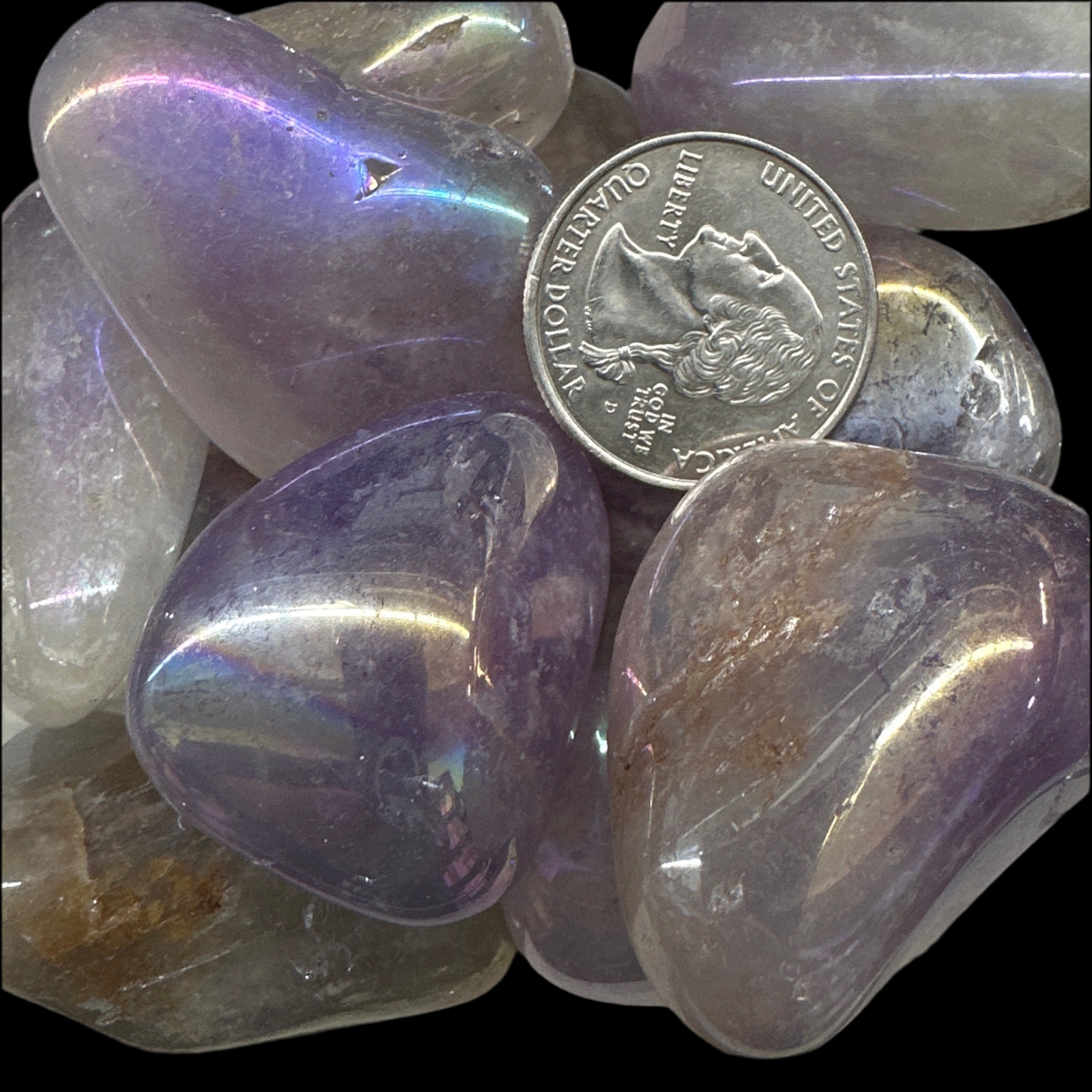 Amethyst Aura Tumbled (Large)