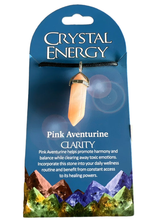 Crystal Energy Pendant: Pink Aventurine (Clarity)